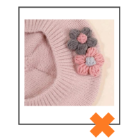 Kinder baret roze met bloemen